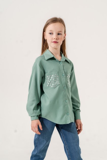 Girl's Pockets Stone Shirt 3139