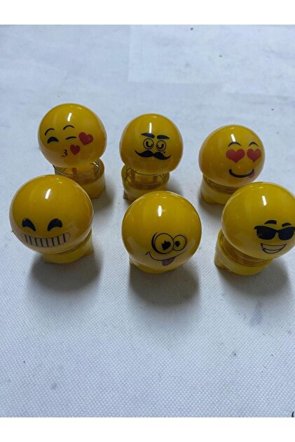 ASTUNİNG emoji kafalar yaylı Torpido Üstü Zıp Zıp Emoji 6'lı Set