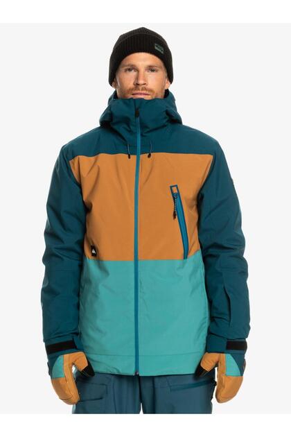 Quiksilver Mavi Erkek Kapüşon Yaka Regular Fit Waterproof Kayak