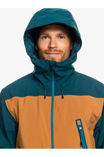 Quiksilver Mavi Erkek Kapüşon Yaka Regular Fit Waterproof Kayak