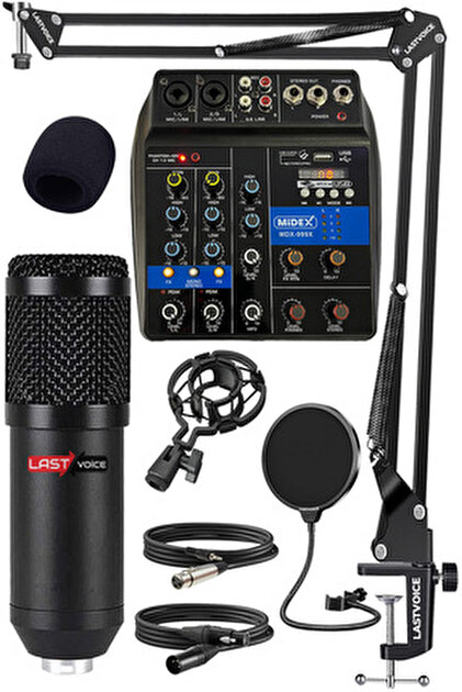 Lastvoice Rec Paket-1 Bm800 Mikrofon Phantomlu Mikser Stand Filtre
