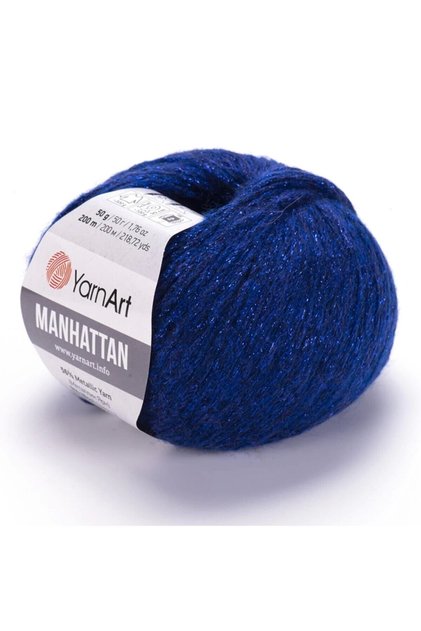 Manhattan - Glittered Hand Knitting Thread Cobalt Blue-914