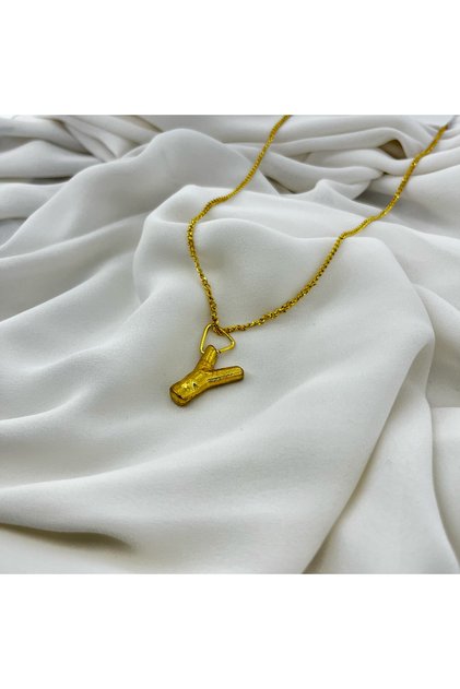 Y Gold Color Women Letter Balloon Necklace