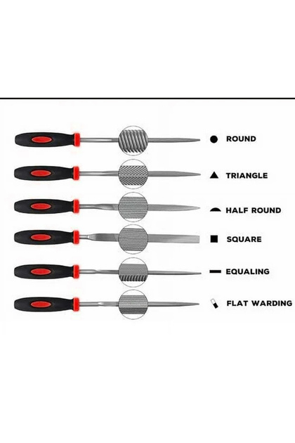 6 Pcs Mini Eğe Seti - 6 Parça Hobi Ve İnce İşçilik Eğe Seti (14cm)