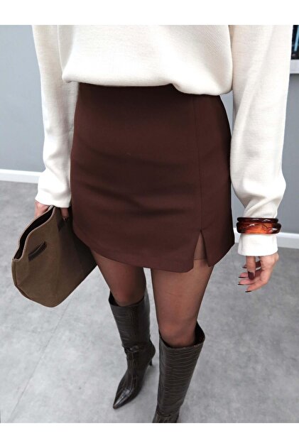 ESRAHELVACI Slit Detail Mini Shorts Skirt- Trendyol