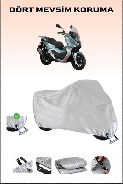 Motorcycle Tarpaulin Compatible with Lock for Arora Beatrix, Gray, Safe, Waterproof Durable Fabric