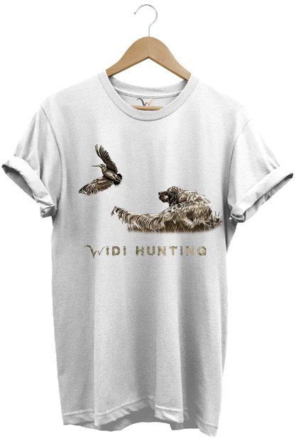 Hunting Widi Hunting Cullery Zippered English Setter Design Printed 100% Cotton Regular Fit T-Shirt