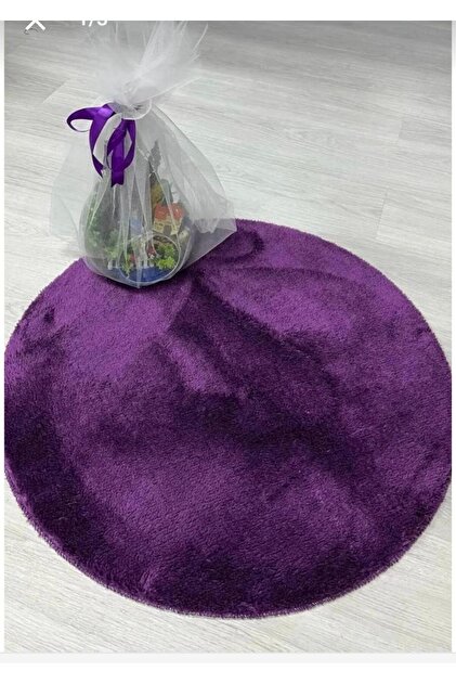 YUVARLAK MOR DEKORATİF POST PELUŞ YUMAUŞAK YIKANABİLİR