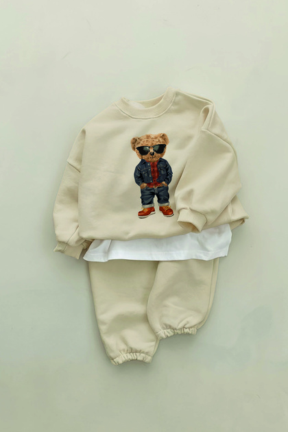 New Season Boy Cool Bear Printed 2-Piece Baby Set 11143