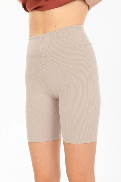 Women's High Waist Tightening Effect Firming Twill Casual and Sports Biker Short Leggings