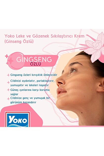 YOKO Aydınlatıcı Ve Gözenek Sıkılaştırıcı Krem (GİNSENG&İNCİ ÖZLÜ