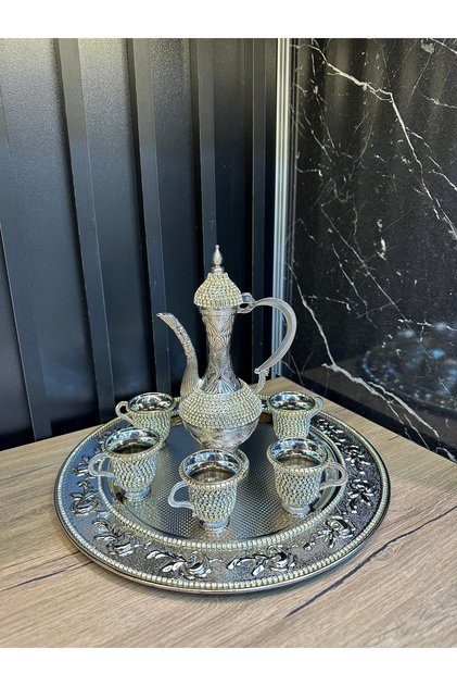 6’lı Zemzem Takımı – Gümüş Renk, Taşlı - Zemzemlik