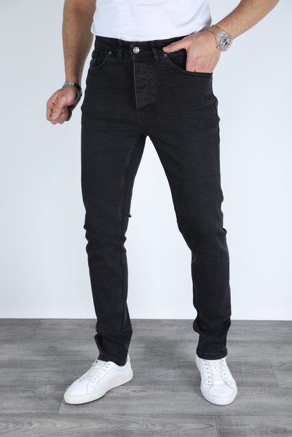 Men's Black Regular Fit Relaxed Cut Denim Black Jeans