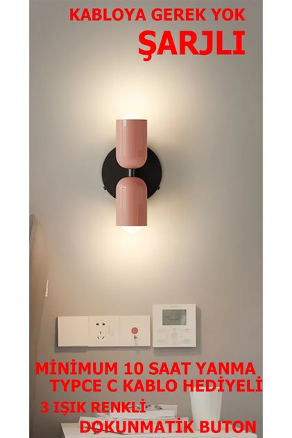 Nordic Şarjlı Dimmerlı Dokunmatik Aplik