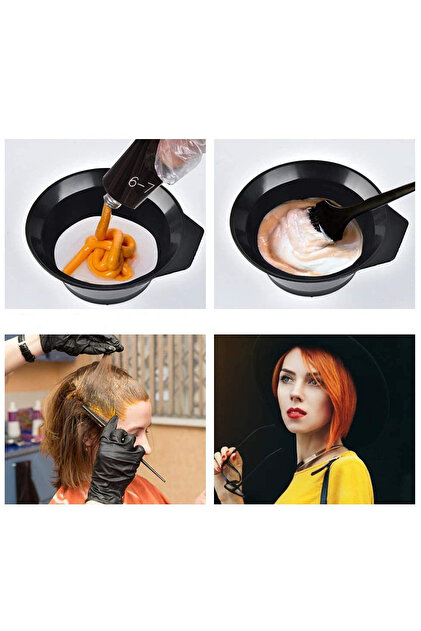 趣味 PERMANENT FOOD No.3 ZUZU TEKNOLOJİ Set of 3 - Hair Dye Bowl, Bowl Dye Brush, Crepe