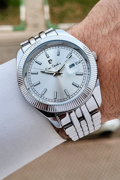 Gümüş Renk 24 Ay Garantili 44 mm Erkek Kol Saati