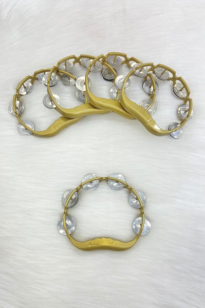 Gold Bridal Bridesmaid Tambourine, Henna Night Wedding Circumcision Tambourine with Bell 5 Pieces