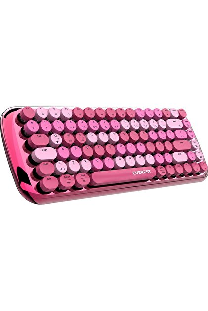 Everest Kb-Bt09 Parry Renkli Tuşlu Pembe Bluetooth+ 2.4Ghz Q