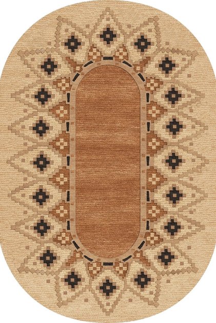 Sun Collection Oval Cotton Bohemian Jute Look Woven Base Modern Decorative Carpet 1737