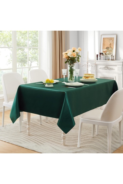 100% Satin Tablecloth 160X200 cm Bright Design Special Day Presentation Dining Table Cloth Stain Resistant