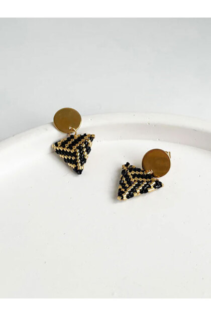Black Miyuki Earrings