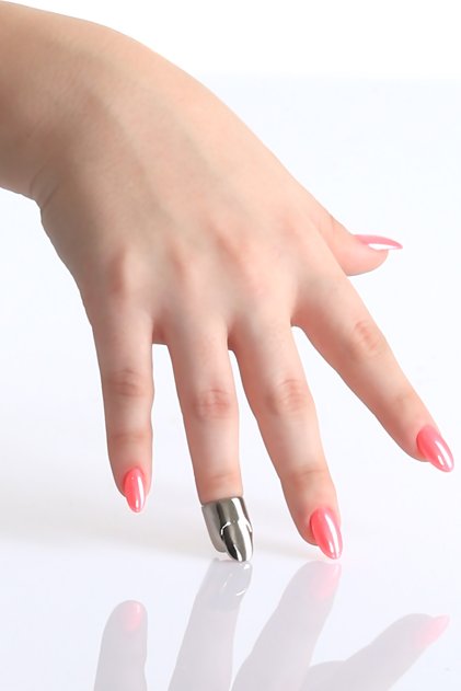Women's Lacquer Plated Blunt Nail Ring