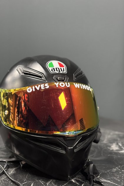 White Color for Helmet Visor Gives You Wings Sticker Sticker (1 Piece) (18Cmx2Cm)