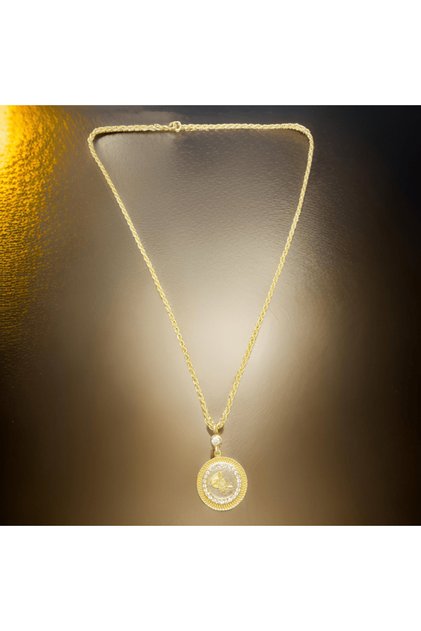 Saray Serisi: Elegan 60 cm Antialerjik Parlak Gold Renk Osmanlı Tura Sembol Bijuteri Kolye