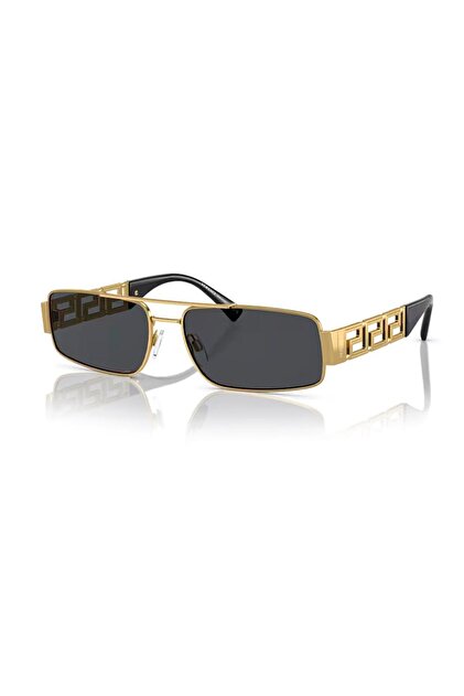 Versace VE 2257 100287 60 Erkek Gold Metal Dikdörtgen Güneş