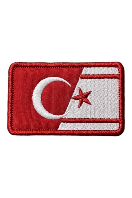 Türkiye Ve Kktc Bayrağı Peç Arma Nakış 8 X 5 Cm