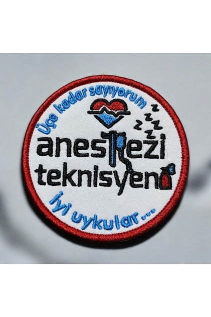 Anestezi Teknisyeni Peçi Arması Nakış 8 Cm