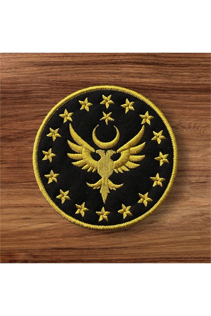 Yıldızlı Çift Başlı Kartal Patch Arma 10 Cm