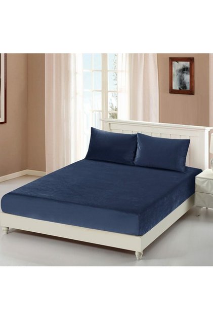 2-Piece Classic Cotton Twin Fitted Bedsheet Set 120 x 200 + 25cm