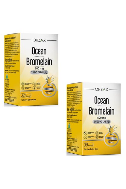 Bromelain 500 Mg Takviye Edici Gıda 30 Kapsül 2 ADET