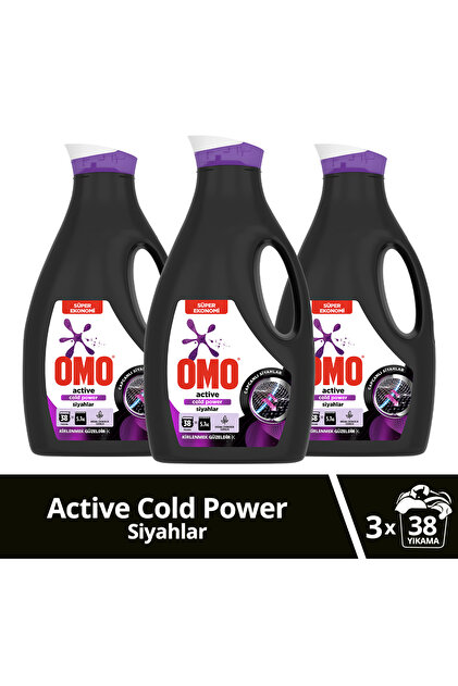 Omo Active Cold Power Siyahlar Için Sıvı Çamaşır Deterjanı 2470 ml