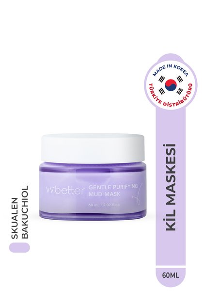 Gentle Purifying Mud Mask Revitalizing and Purifying Clay Mask 8 Types Peptide and Bakuchiol Korea 60ml