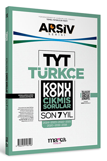 Marka Yayınları Son 7 Yıl Tyt Türkçe Konu Konu Çıkmış Sorular Tamamı Video  Çözümlü Arşiv Serisi