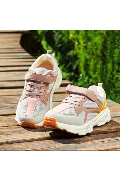 Asimo Sneaker Gray Pink Girls' Sports Shoes