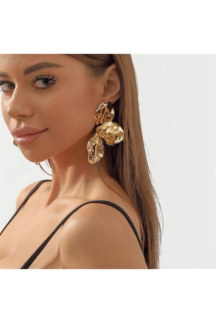 Big Plate Leaf Earrings