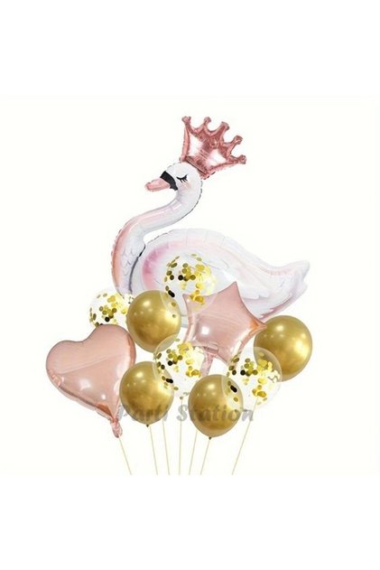 White Swan Theme Cute Swan Balloon Set Pink Swan Balloon Birthday Party Set