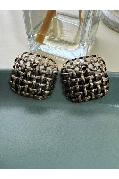 Bronze Square Cage Earrings