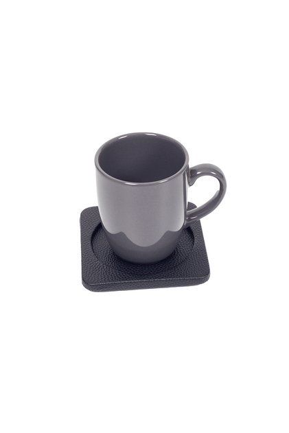 Luxury Leather Coaster Black