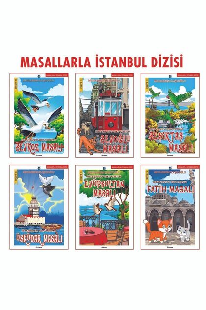 Istanbul'u Okuyorum / Masallarla Istanbul Dizisi-6 Kitap -Colorful-Illustrated