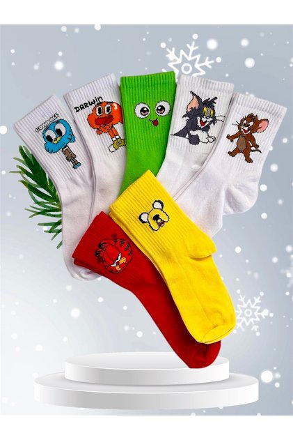 Pack of 7 Anime Character Kuromi Cheerful College Tennis Socks