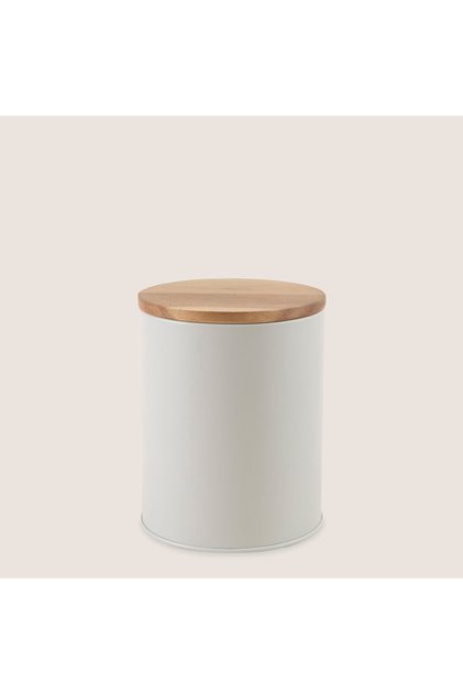 Agni Acacia Metal Jar 16x14 cm Grey