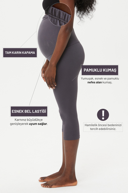 High Waist Cotton Capri Maternity Leggings 2024