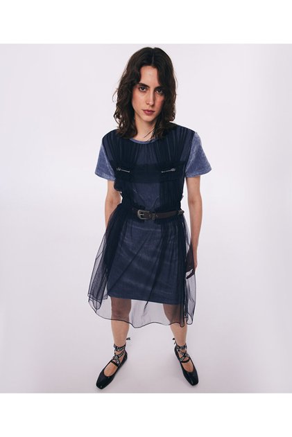 Velvet Tulle Mix Dress