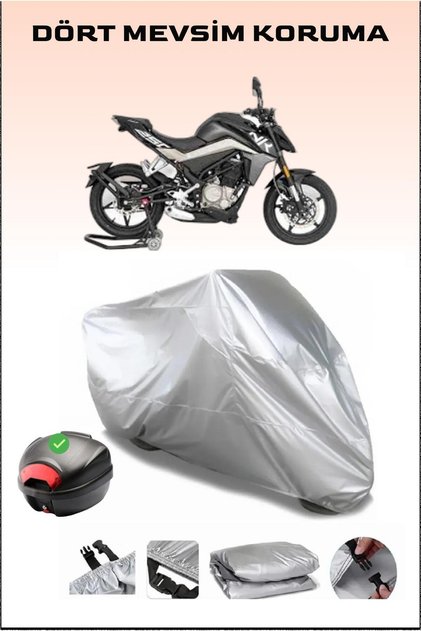 Rear Bag Compatible Motorcycle Canvas for Cfmoto 250Nk, Gray, Safe, Waterproof Durable Fabric