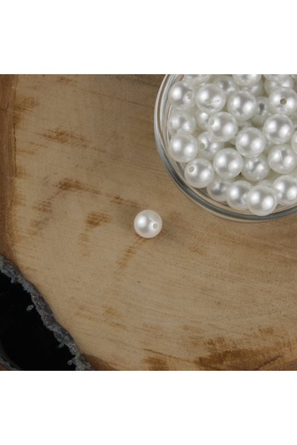 Perla Plastică Albă 10 mm 500 Grame