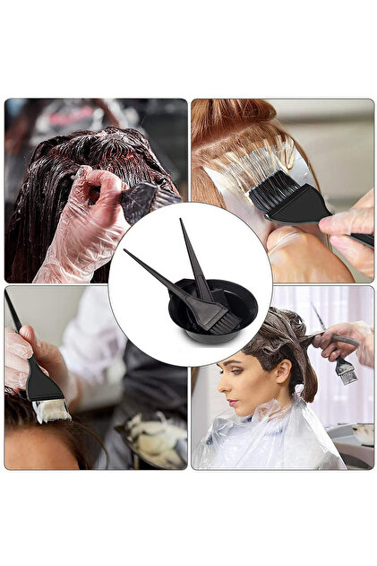 ZUZU TEKNOLOJİ Set of 3 - Hair Dye Bowl, Bowl Dye Brush, Crepe